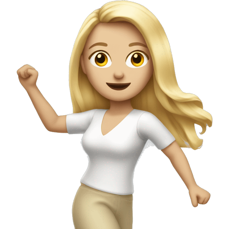 white woman with long blonde hair salsa dancing  emoji