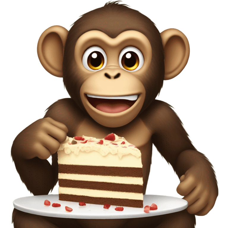 Monkey eating cake emoji