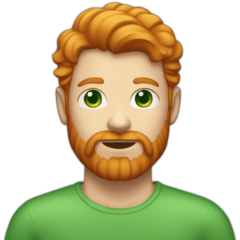 Ginger guy with ginger beard and green eyes emoji