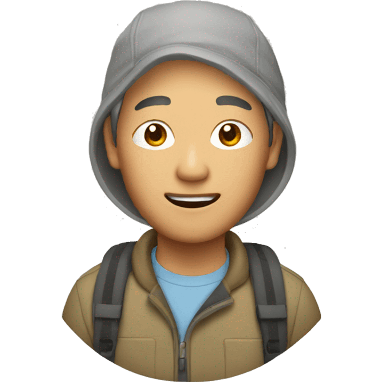 mid age asian camper emoji