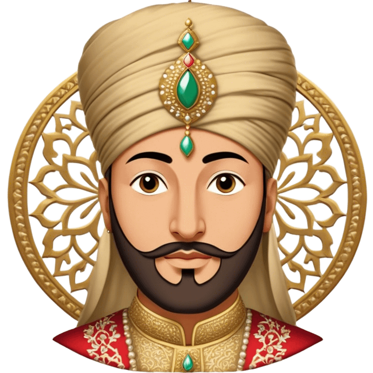 Suleiman the Magnificent – Cinematic Realistic Portrait of Suleiman the Magnificent, depicted as a regal Ottoman sultan in luxurious traditional attire with intricate patterns and a golden turban, his commanding gaze illuminated by warm, historic lighting, exuding majestic authority and timeless grandeur. emoji