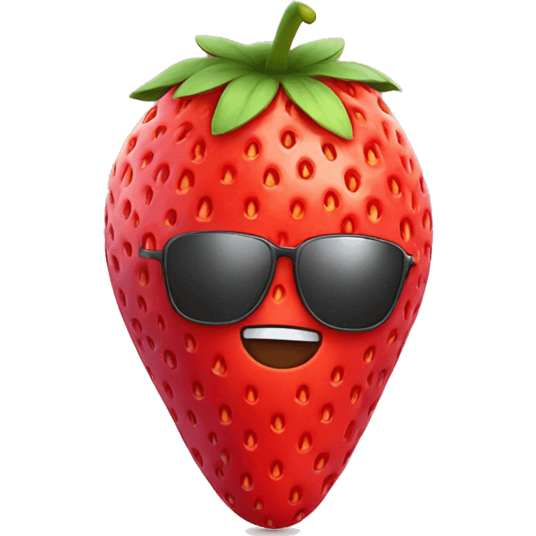 Strawberry wearing a funny hat emoji