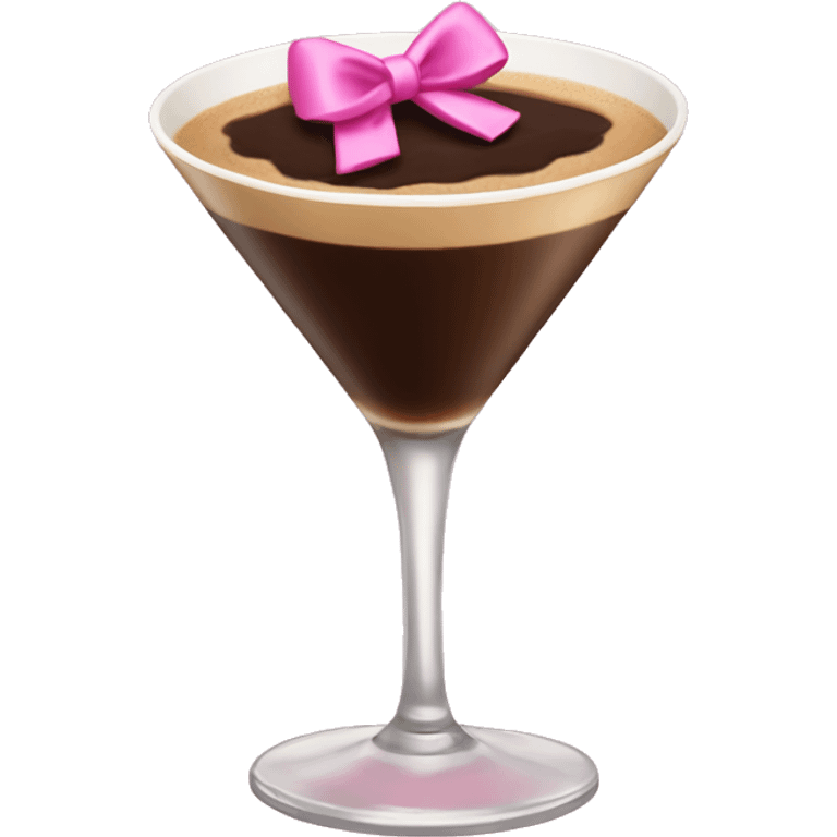 espresso martini with pink bow emoji