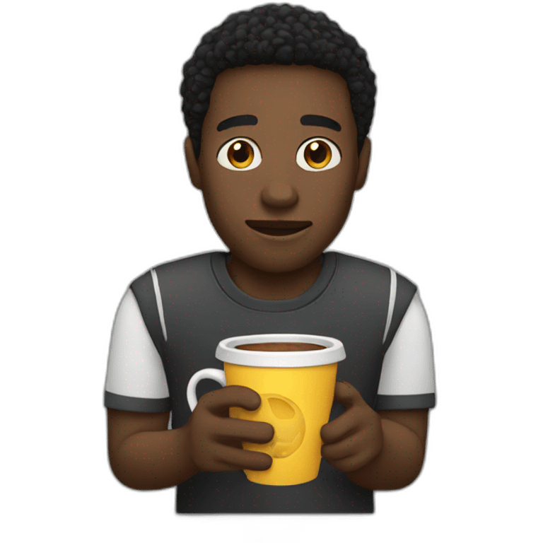 Black Guy with ash cup emoji