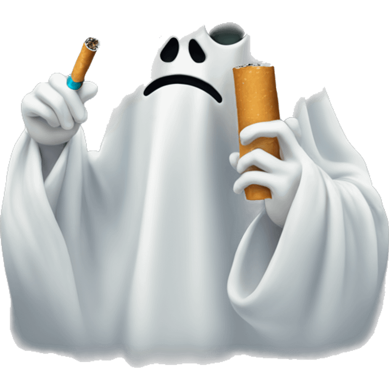 A ghost smoking a cigarette emoji