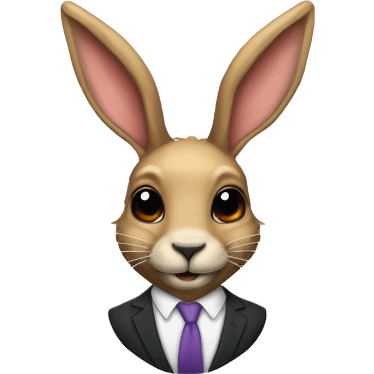 jackalope with long tie bunny ears emoji