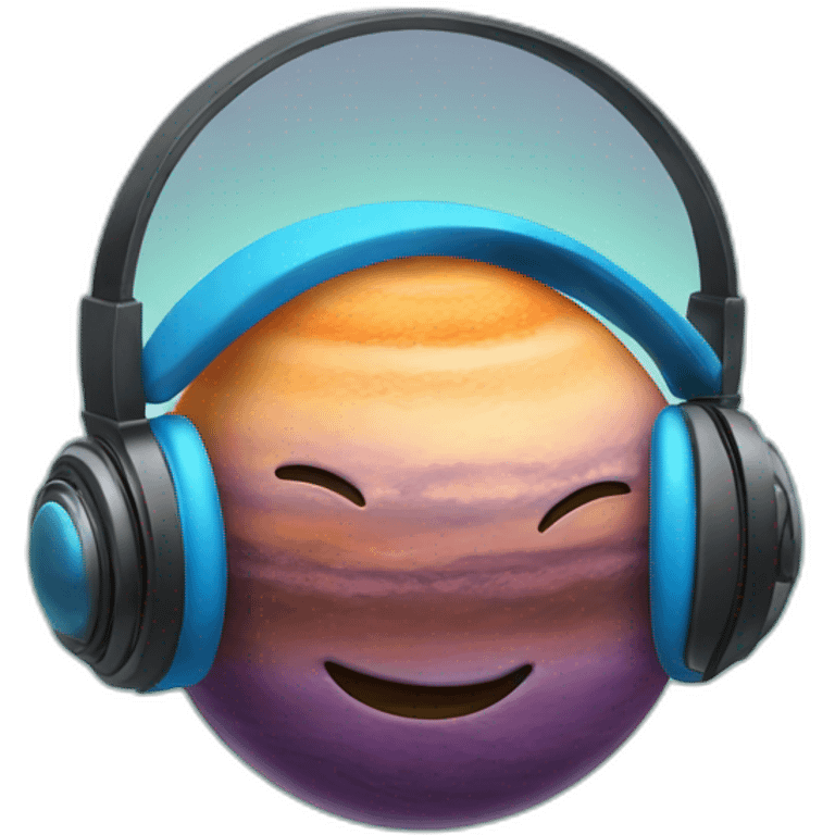 planet in headphones emoji