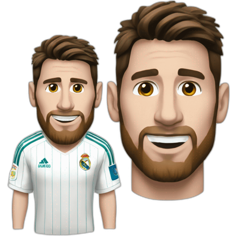 Messi avec maillot real madrid emoji