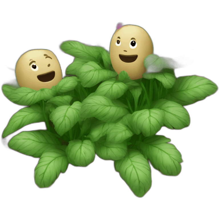 there are potatoes in the flower bed emoji