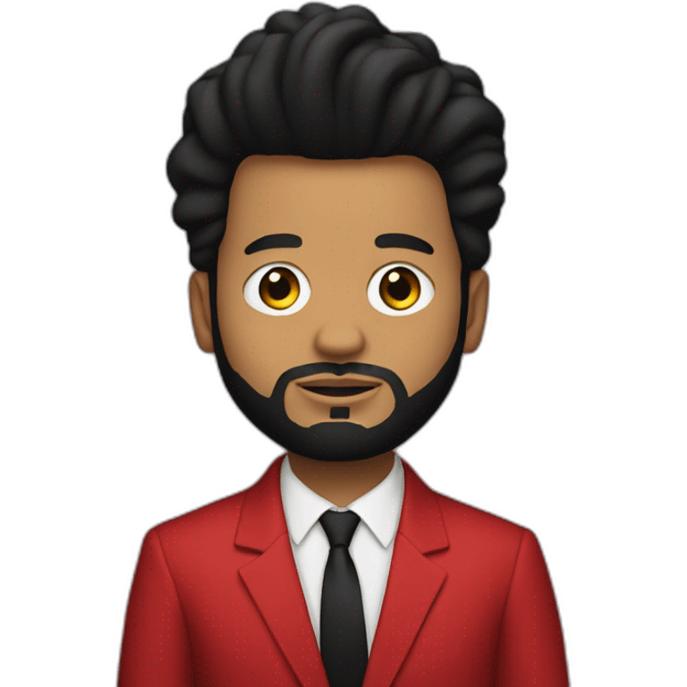 The Weeknd with a red suit emoji