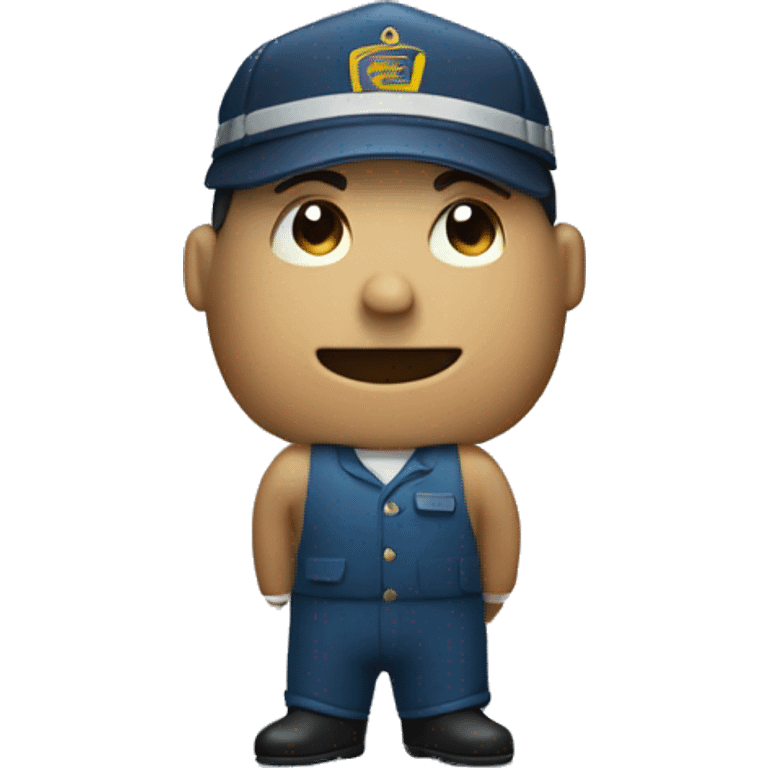 tiny full-body mailman seen a top view emoji