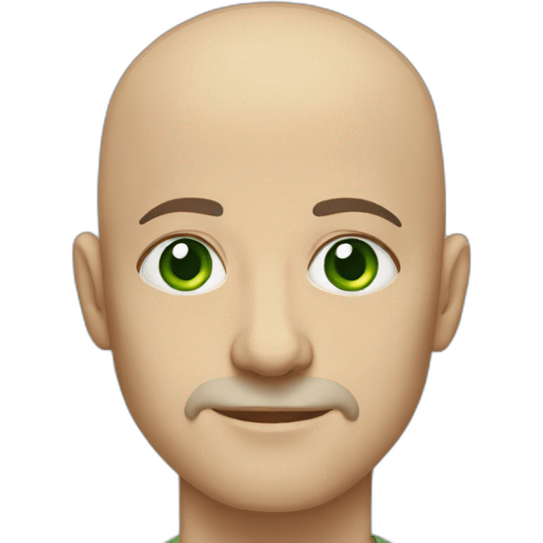 green eyed bald man emoji