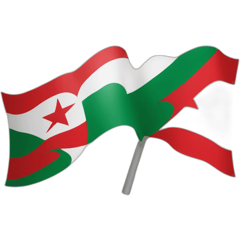 Drapeau Algérie mélanger avec drapeau Maroc emoji