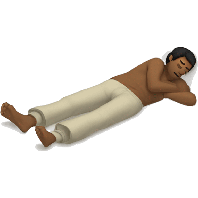 man with black hair sleeping in his bed emoji