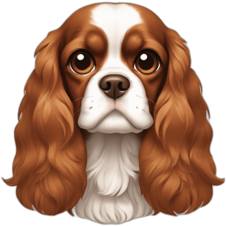 Full bodyf mono-color brown Cavalier King Charles spaniel emoji