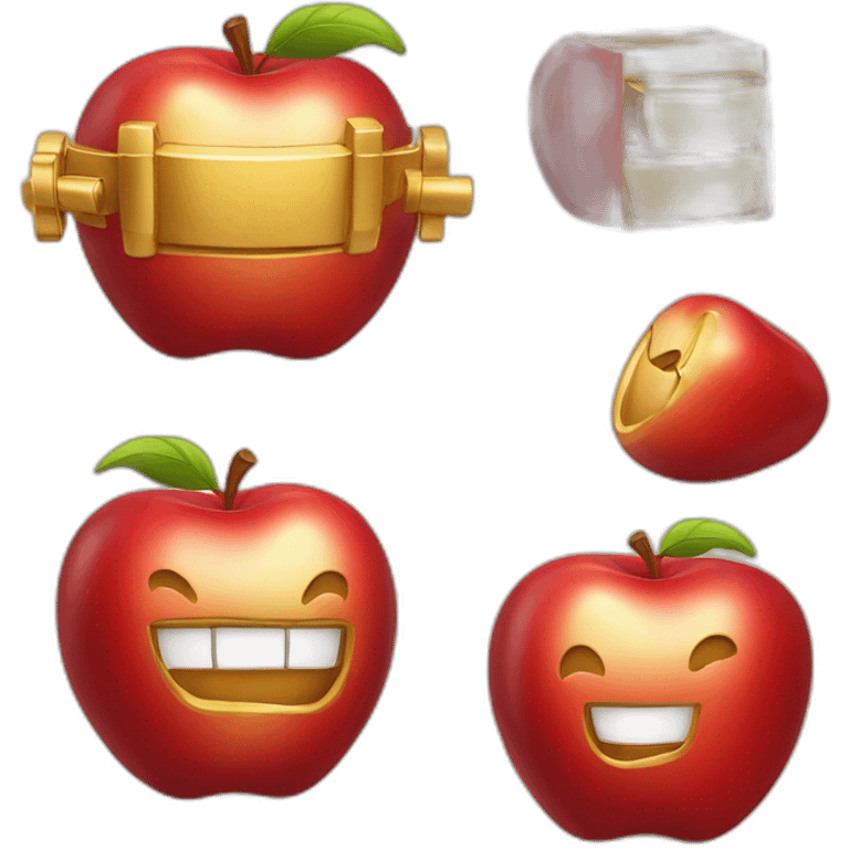 smiling red apple gold ingots emoji