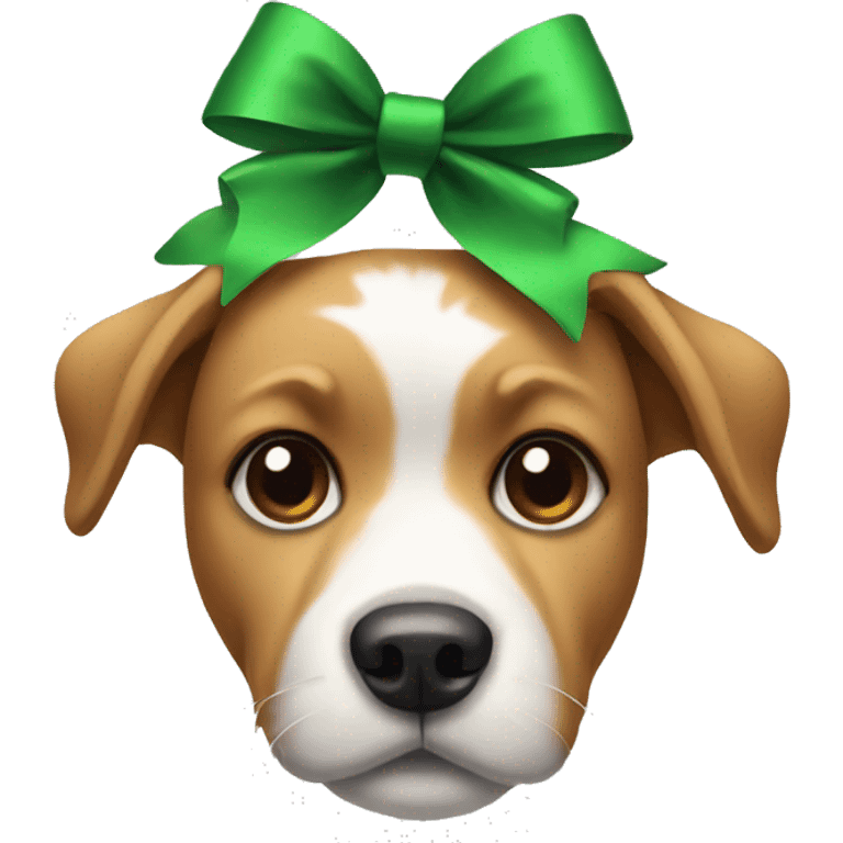 Dog with Christmas bow  emoji