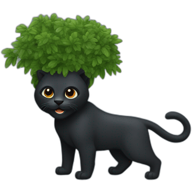 black pantera animal with a bush emoji