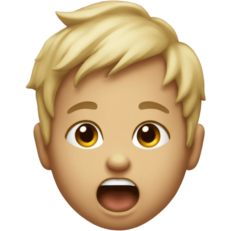 A yelling baby made of ash emoji