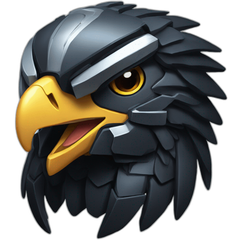 black mecha head eagle emoji