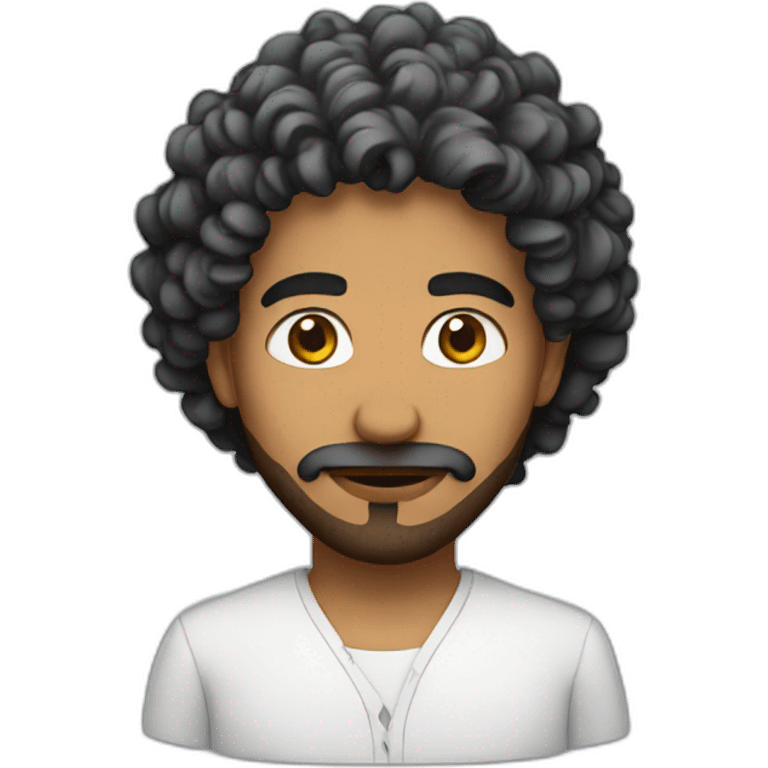 An Arab with curly hair emoji