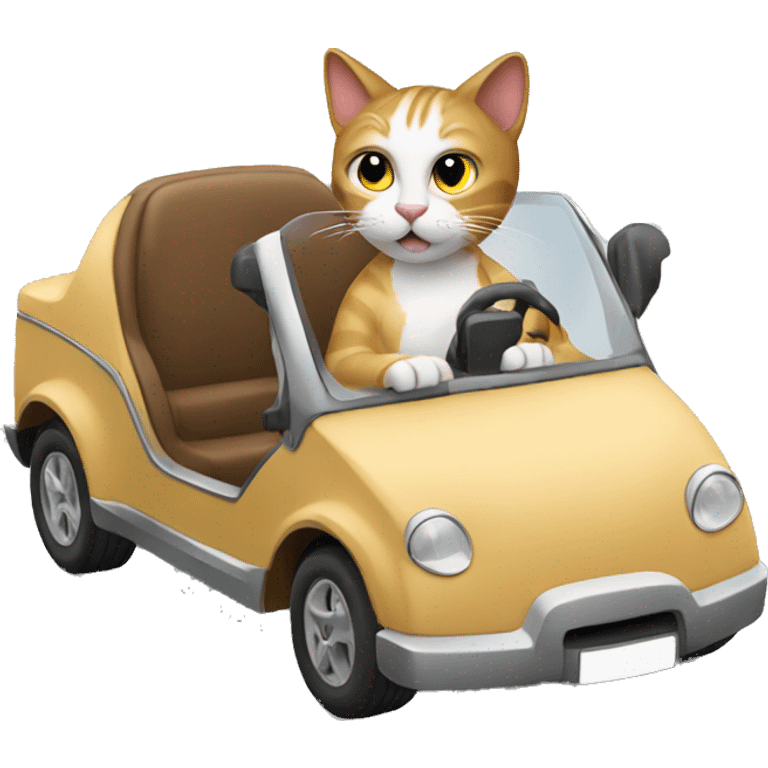 Cat driving car emoji