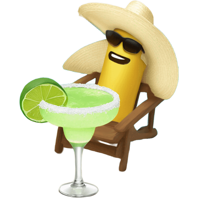 Margarita by the pool with sombrero emoji