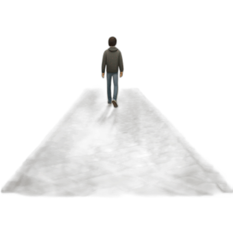 drawing person walking a path in perspective emoji