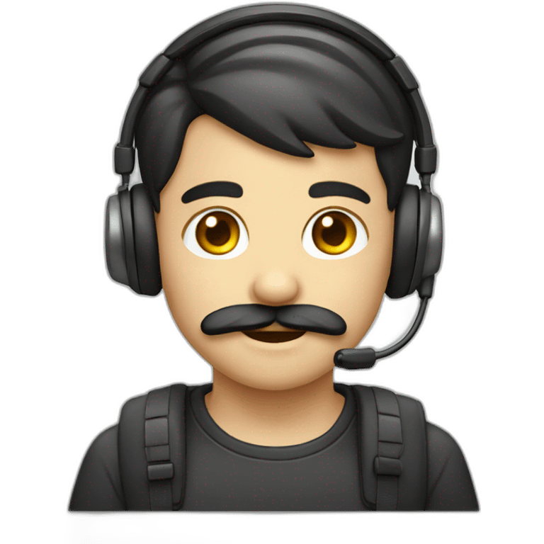 Boy with moustache & headset emoji