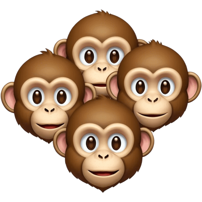 3 monkeys love emoji