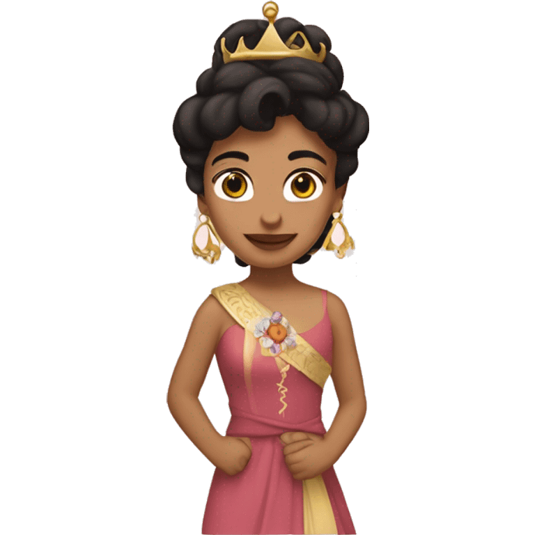 Princesa morena rizada emoji