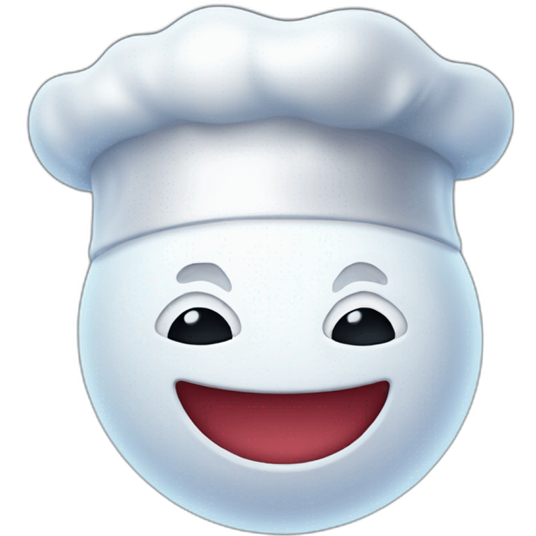 ghost with kiss face wearing chef's hat emoji