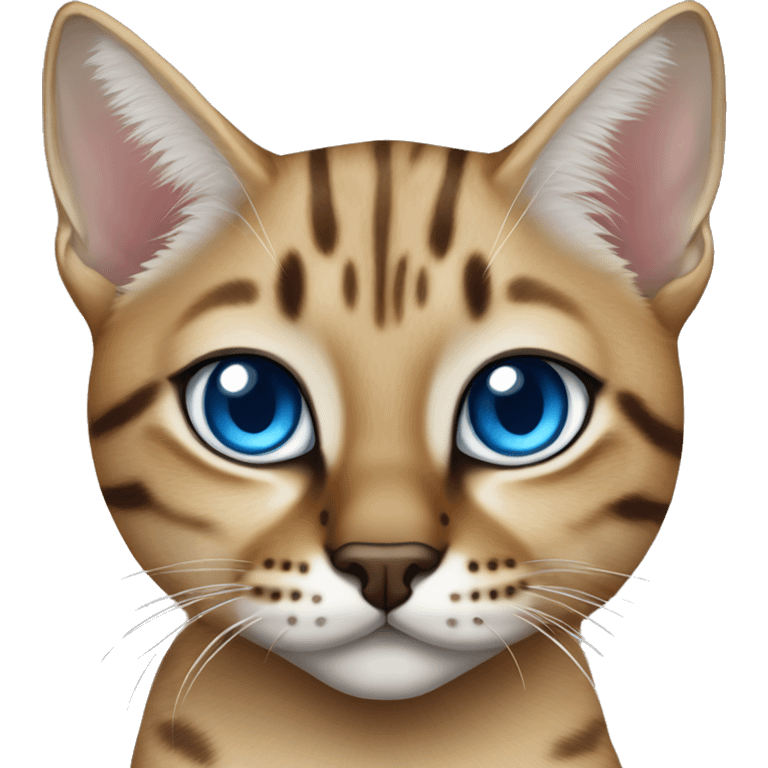 Lynx Bengal cat with Blue eyes sitting emoji