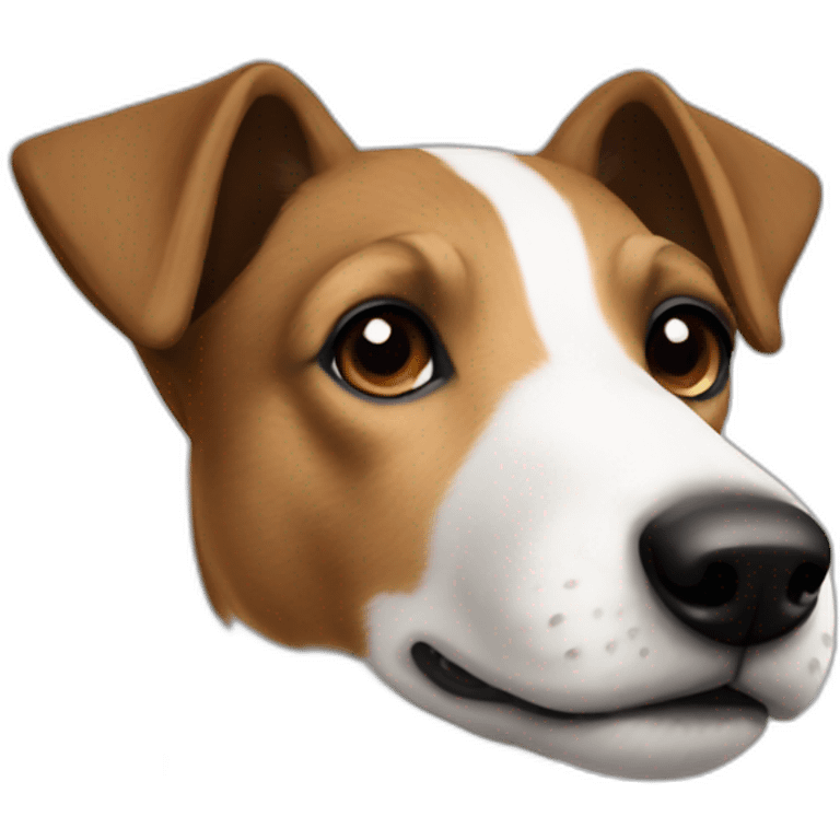 Smooth Fox Terrier white brown face emoji