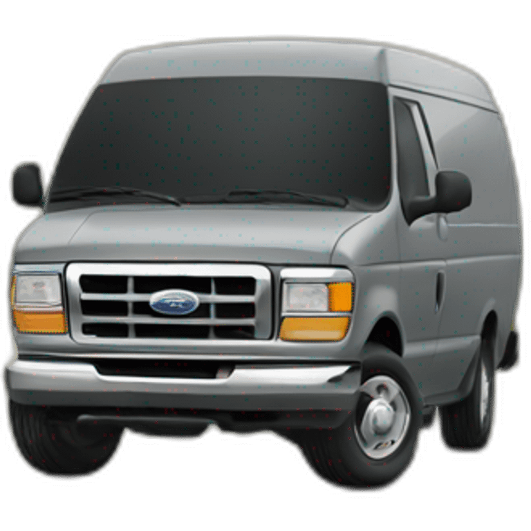 Ford Gray Van on the road emoji