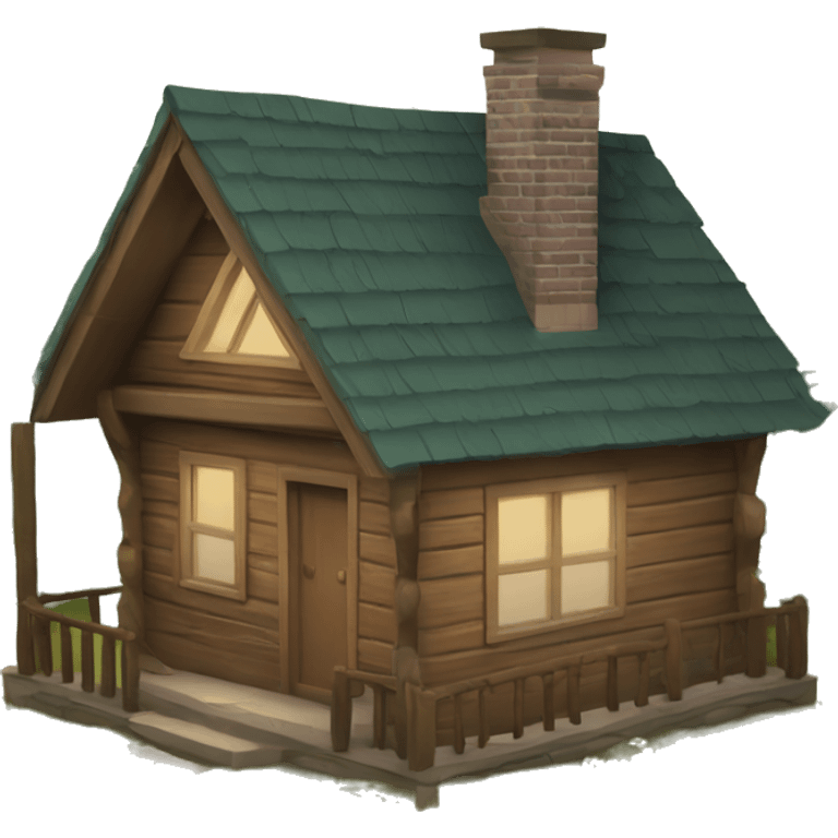 cottagecore cabin in a forest emoji