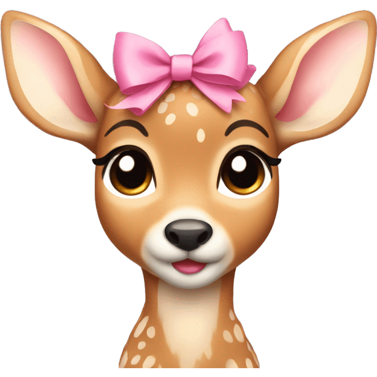 Fawn with bow emoji