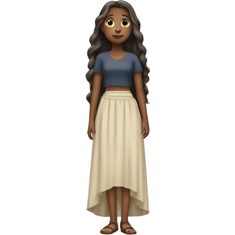 Girl with a long skirt and long hair to the ground emoji