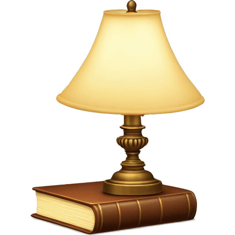 vintage lamp with open book emoji