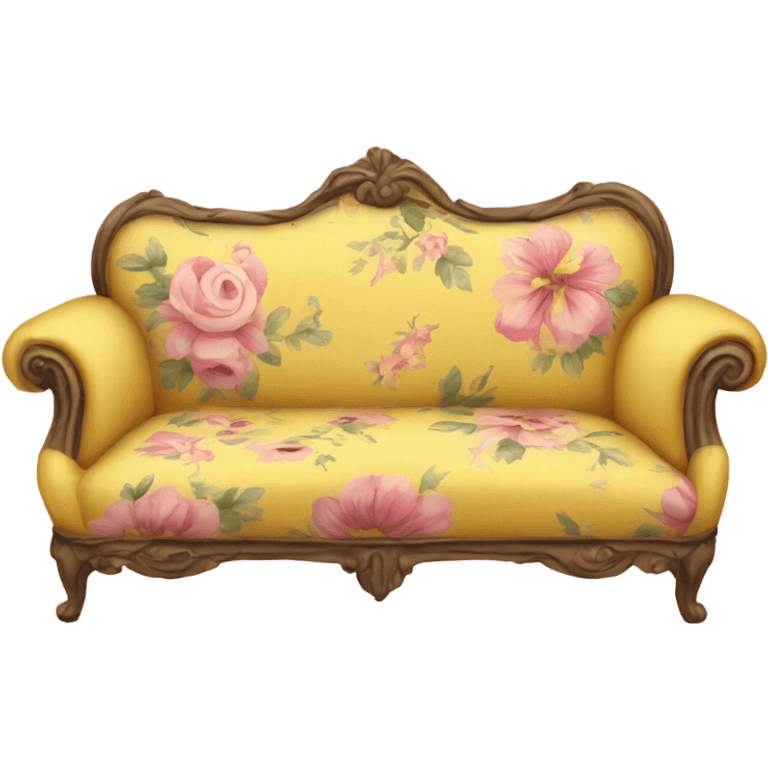 yellow and pink vintage floral couch emoji