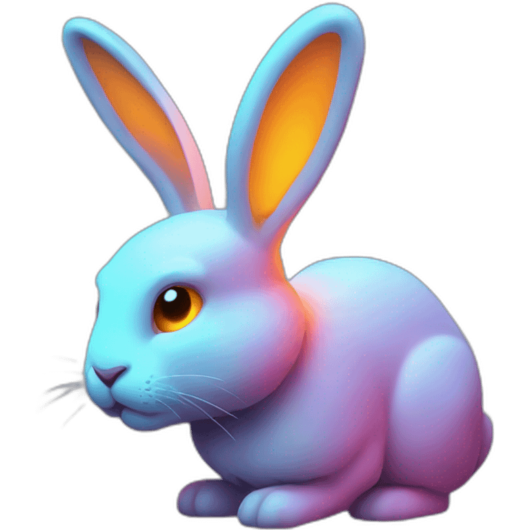 neon rabbit attention emoji