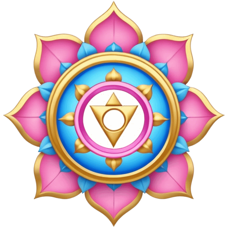 Vishuddha chakra is blue pink gold emoji