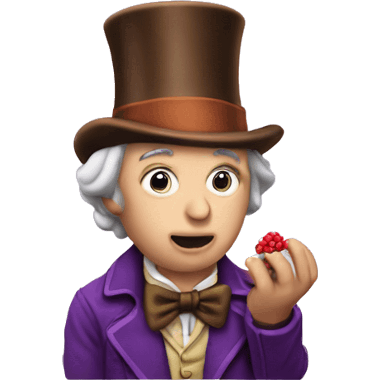 Willy wonka eating a snozberry  emoji