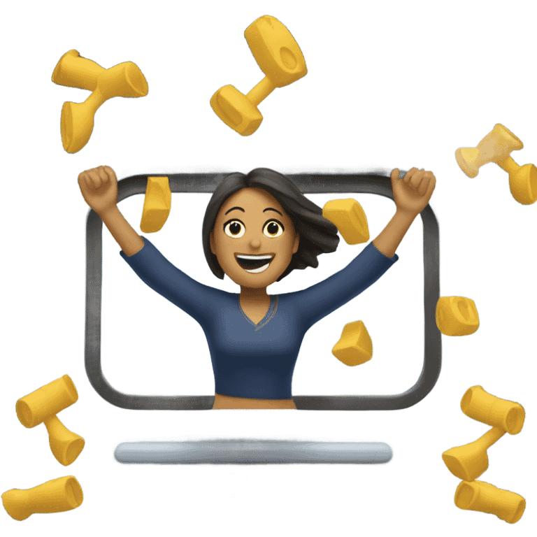 woman with two heads doing a cartwheel on top of a train  emoji