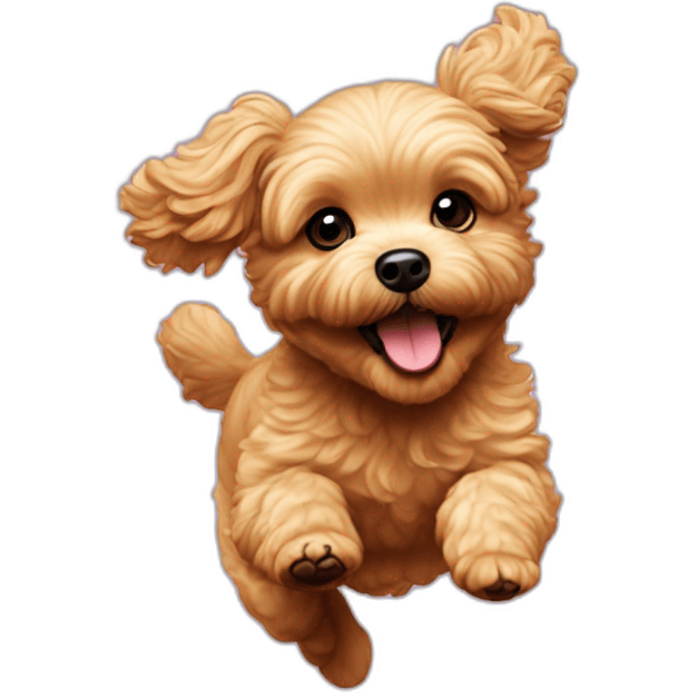 golden maltipoo jumping emoji