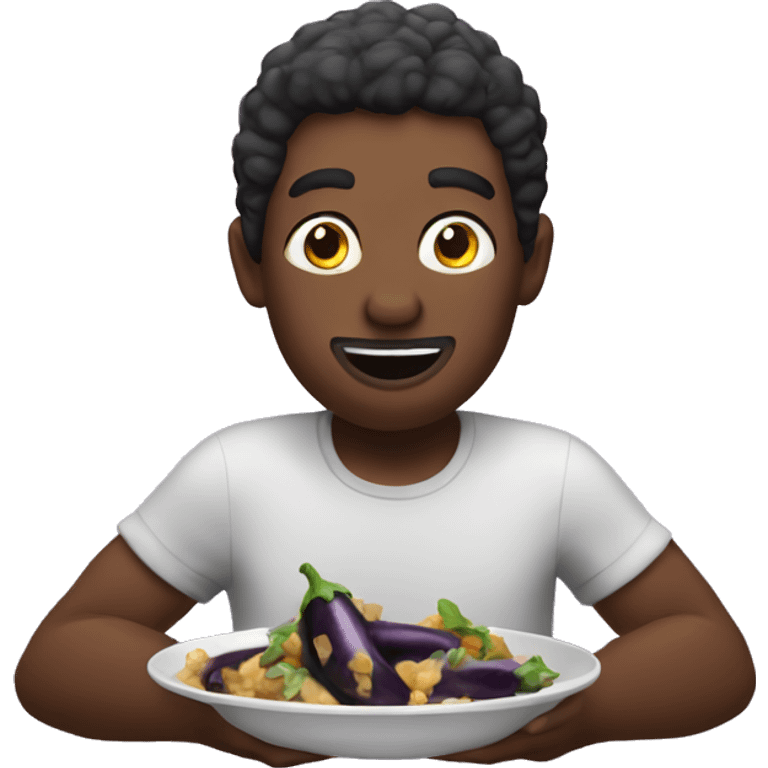 black man eating eggplant looking to me emoji