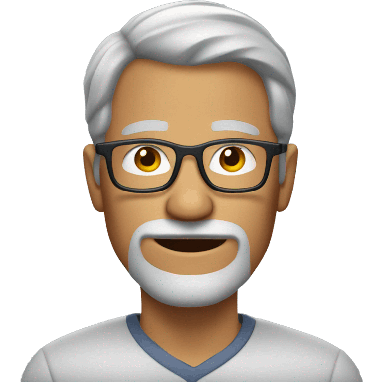 Mature man with tanned skin gray hair and beard and glasses emoji