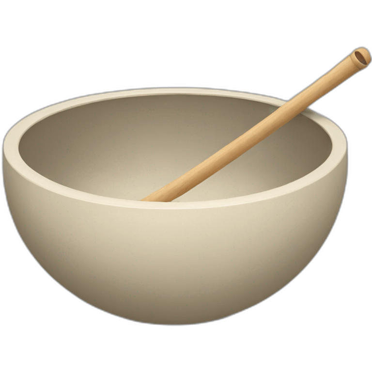 Singing bowl with stick emoji