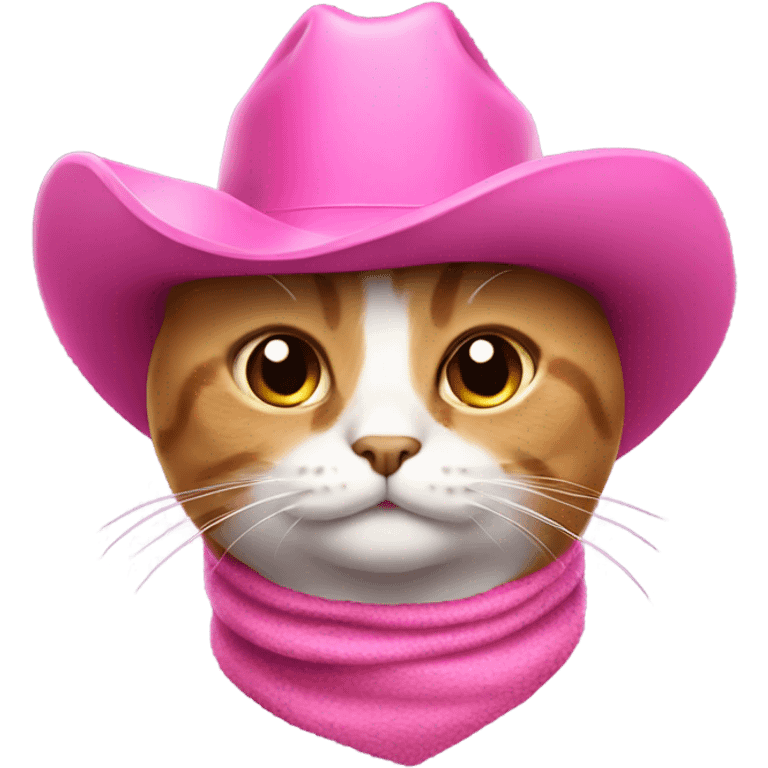 cat wearing a pink cowboy hat emoji