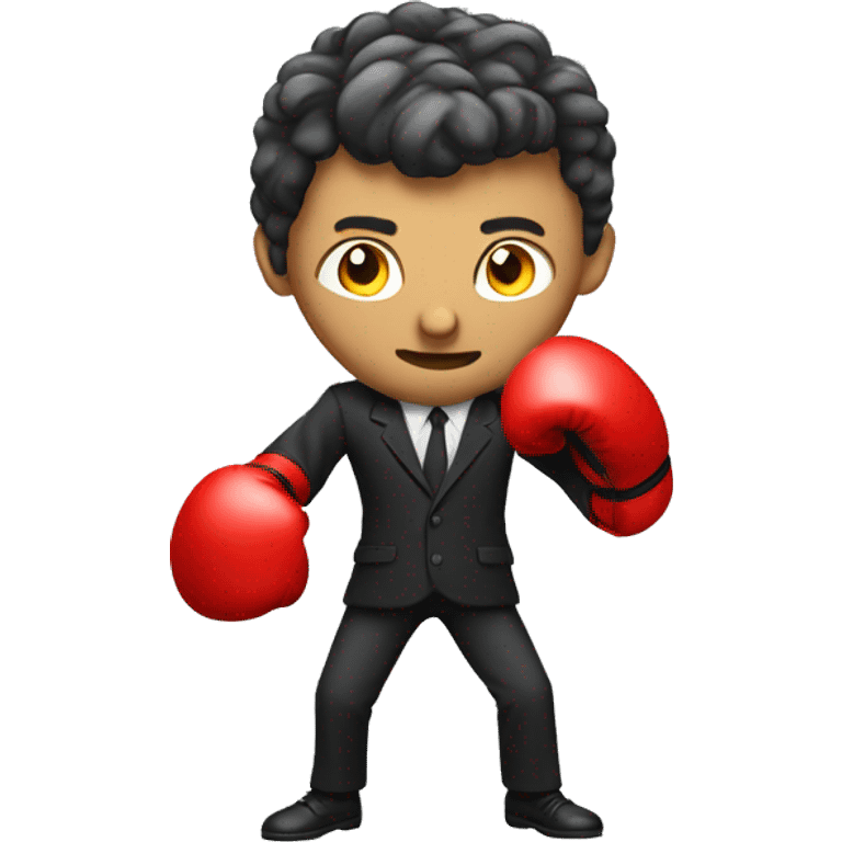 person in suit boxing photorealistic emoji